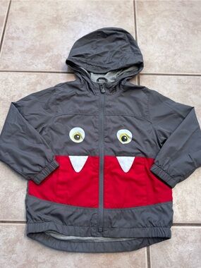 GAP Gray and Red Monster Hooded Jacket